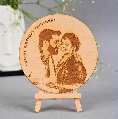 Personalized Wooden Engraved Photo Frame for Couples