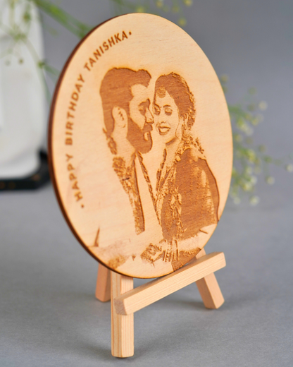 Personalized Wooden Engraved Photo Frame for Couples