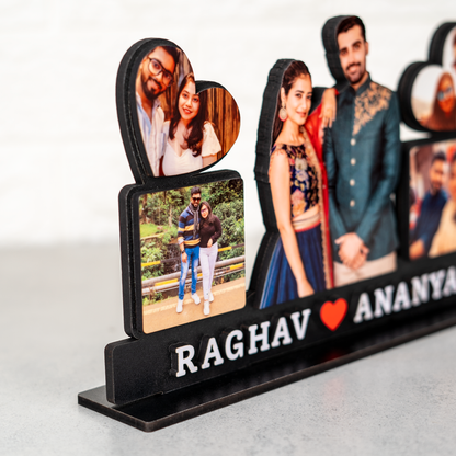 Couple Stand with Collage Panels