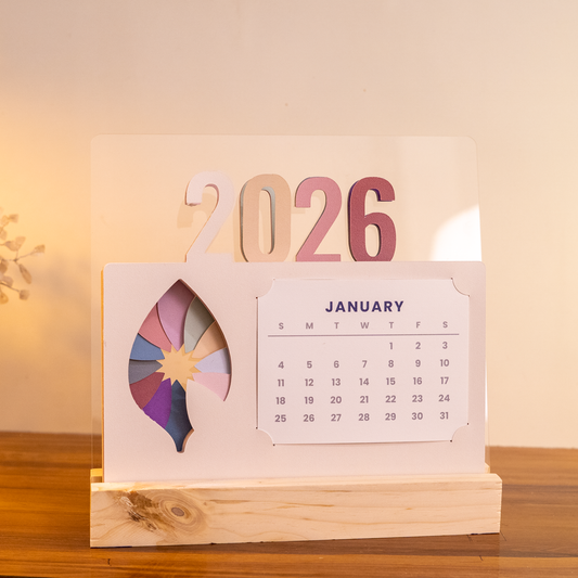 Rotating Petal Perpetual Desk Calendar 2026