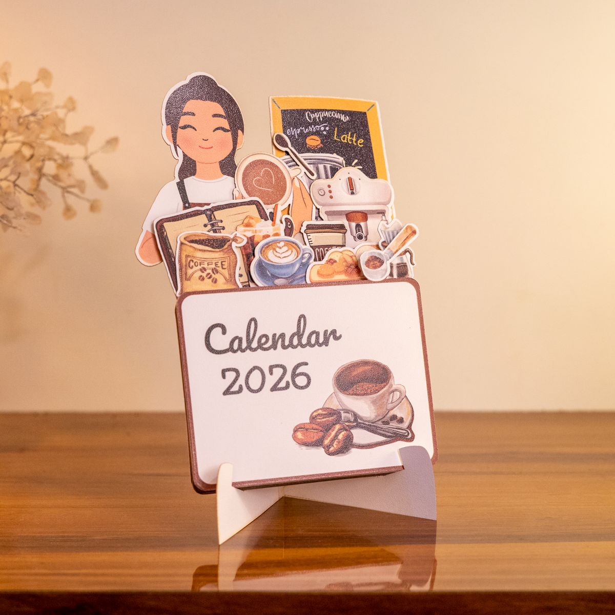 The Daily Grind Coffee Desk Calendar 2026