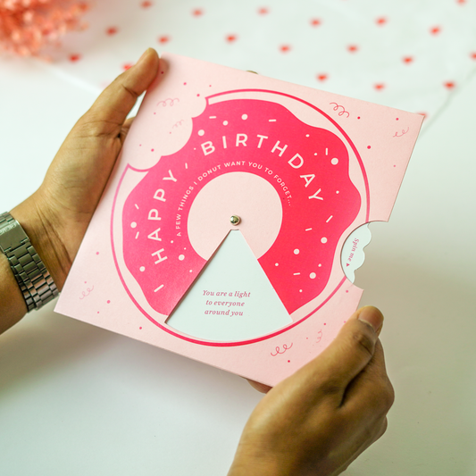 Donut Spin Surprise Birthday Card – Interactive Wheel Greeting