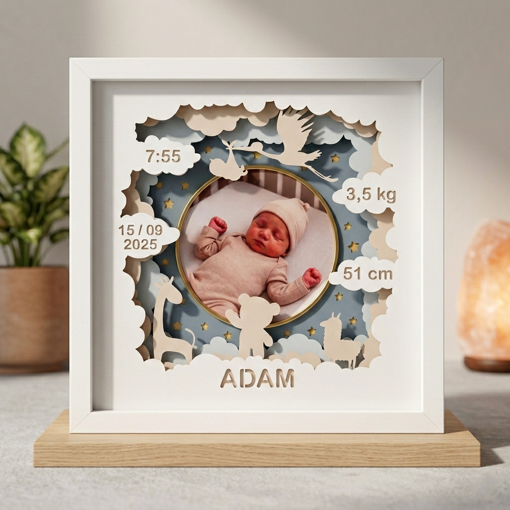 Personalized Newborn Baby Frame with Birth Details | Baby Keepsake Gift ...