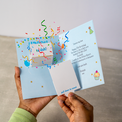 Personalised Birthday Confetti Pop-Up Card | Pull Tab Photo Surprise – The Sunday Stories