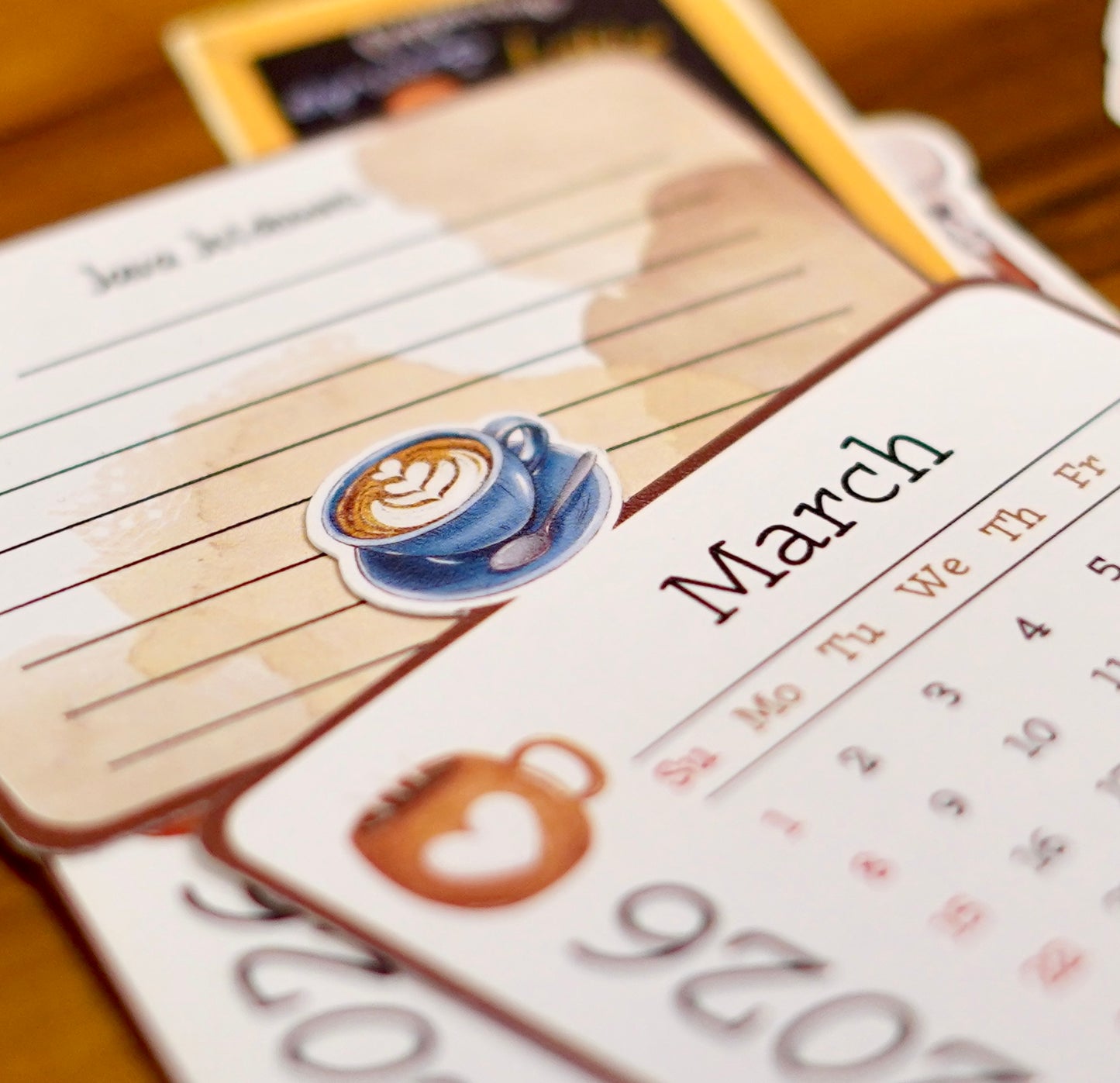 The Daily Grind Coffee Desk Calendar 2026