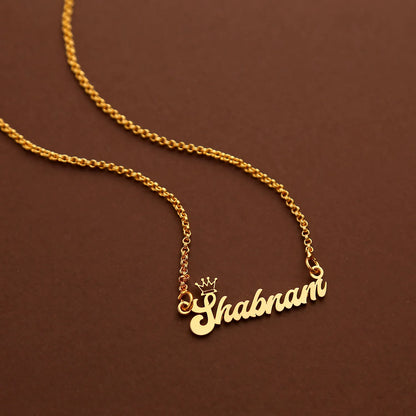 Personalised crown name necklace