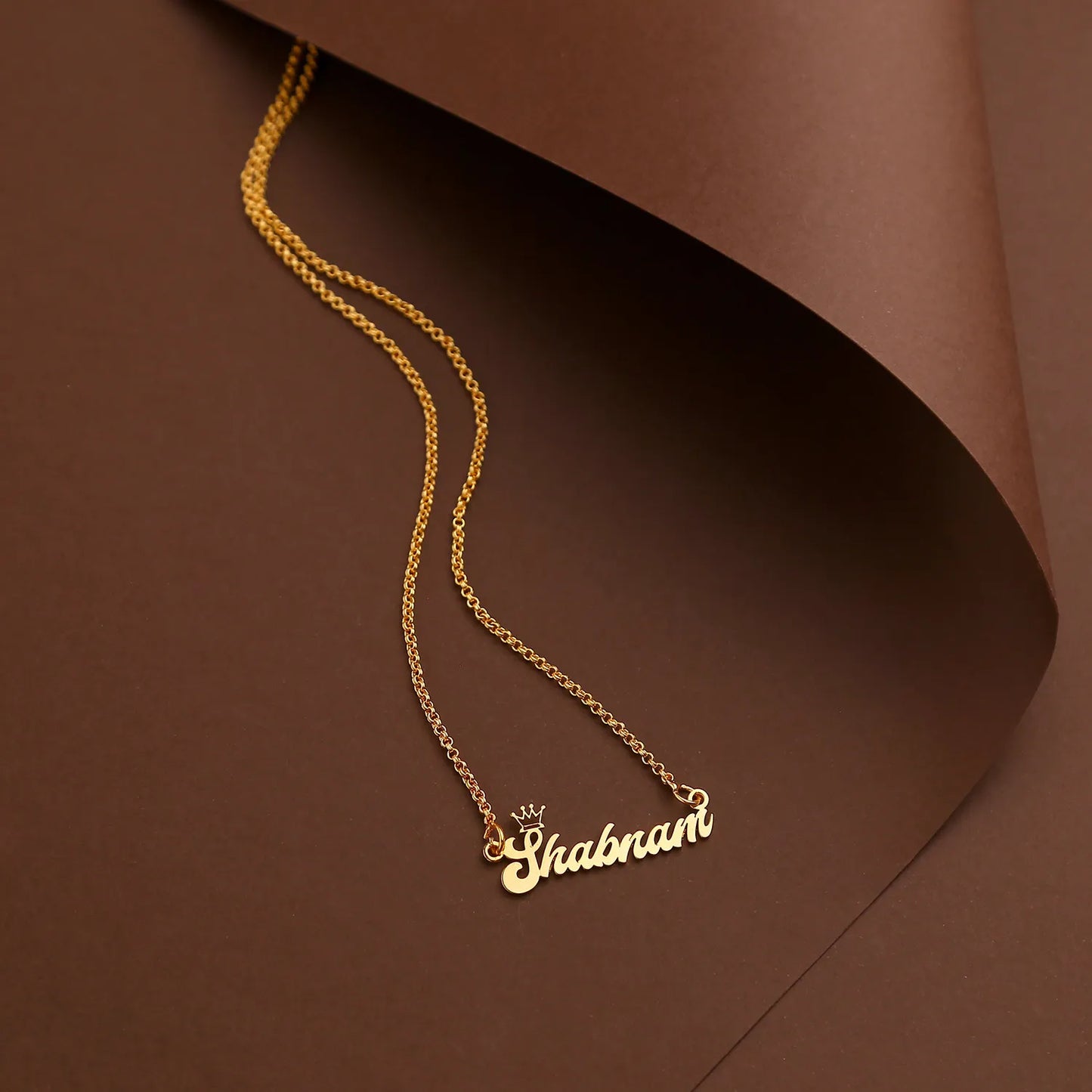 Personalised crown name necklace