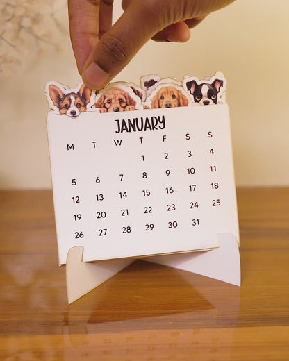 Puppy Desk Calendar 2026