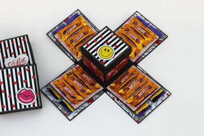 5 Star chocolate explosion box open layout with Cadbury 5 Star bars arranged on panels
