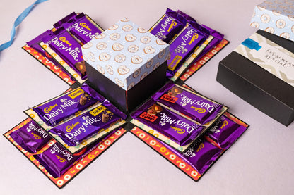 chocolate explosion box with chocolates