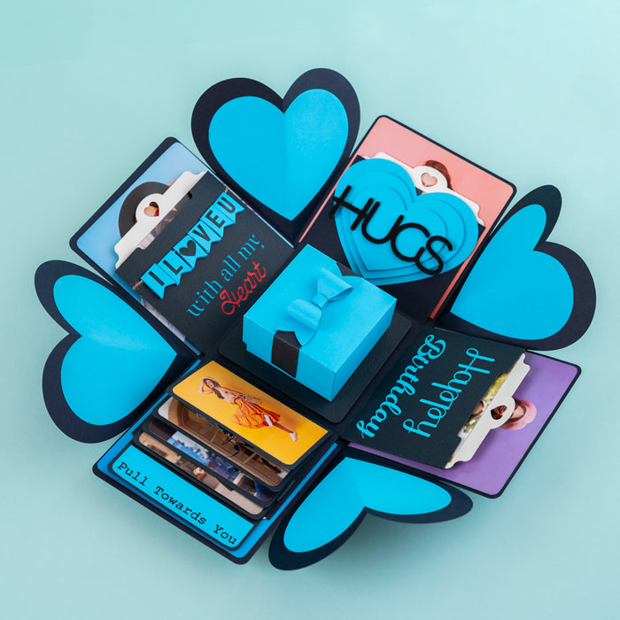 blue luxe personalized explosion box