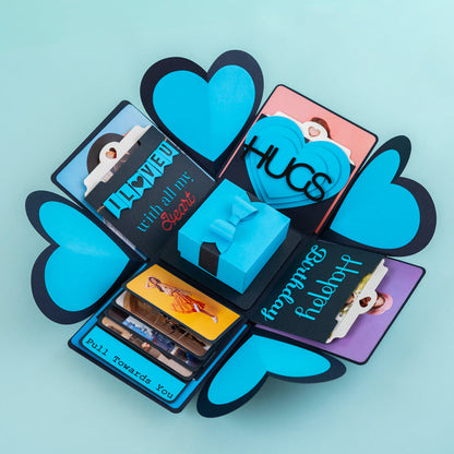 blue luxe personalized explosion box