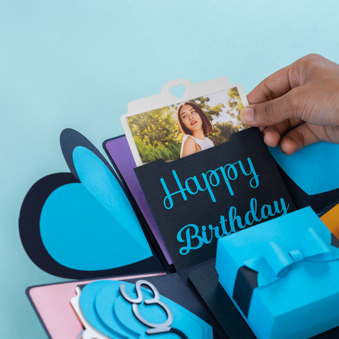 blue photo explosion box